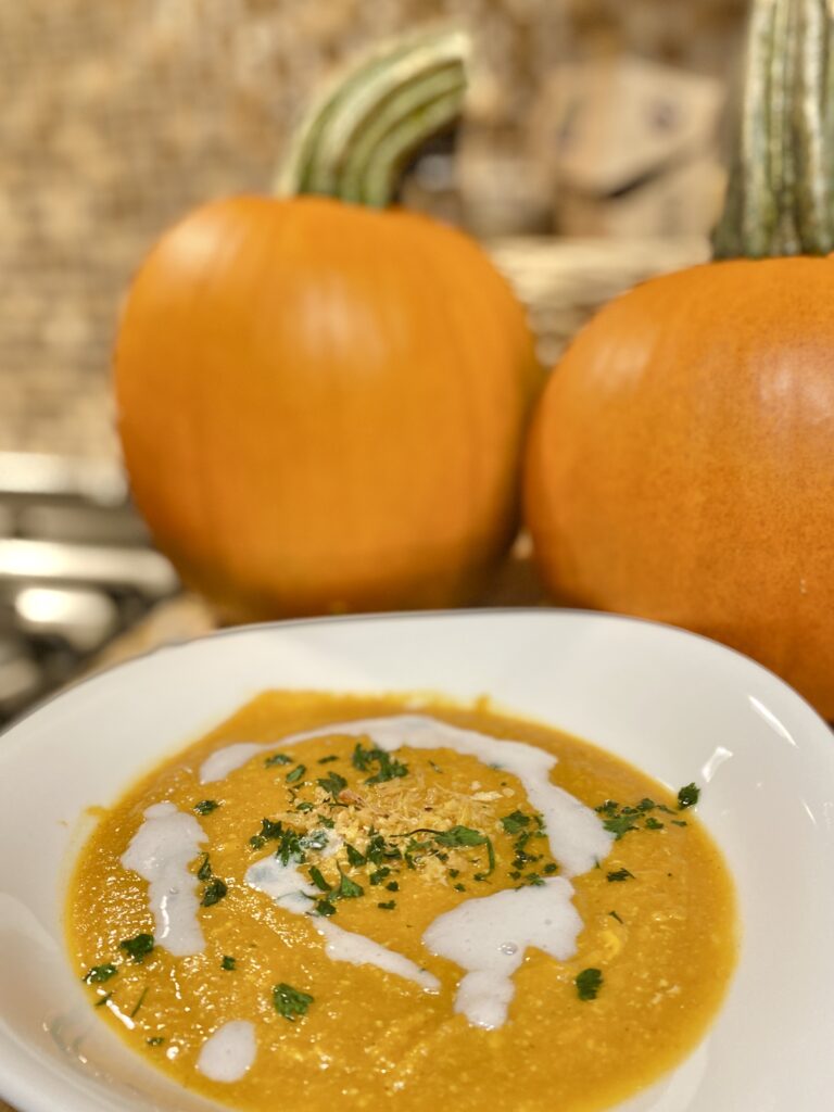 Bowl of Pumpkin Coconut Soup
