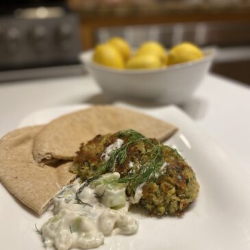 Falafel with Cucumber Dill Dressing