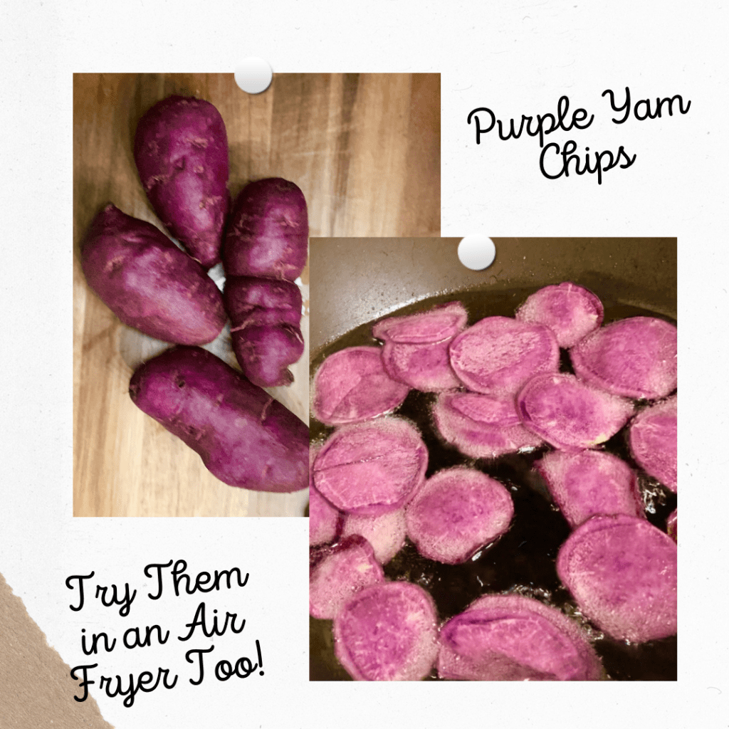 Purple Yams and Purple Yam Chips in Oil