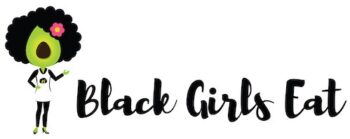 BlackGirlsEat Logo - woman with avocado as a head