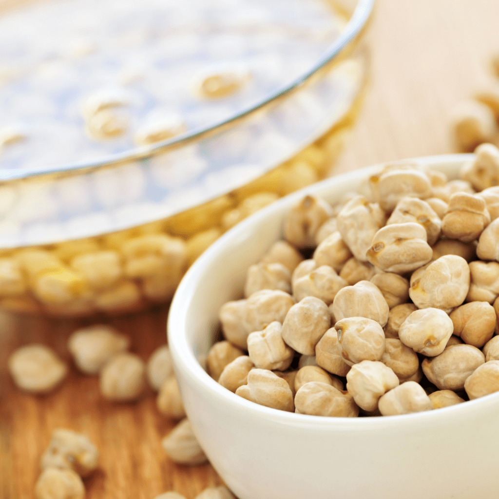 A bowl filled with chickpeas