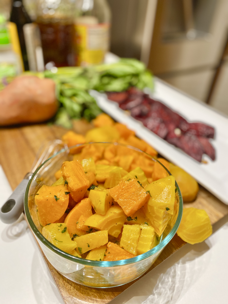 Golden Beet and Sweet Potato Salad