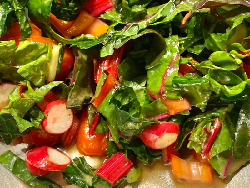 Kale and Rainbow Chard Salad