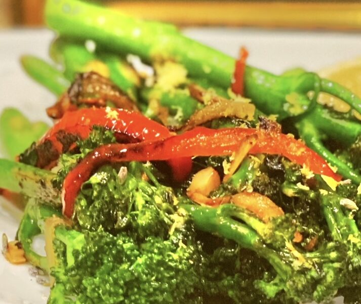 Close up of Broccolini with Garlic and Lemon