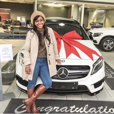 South African Star Boity in Front of Mercedes-Benz