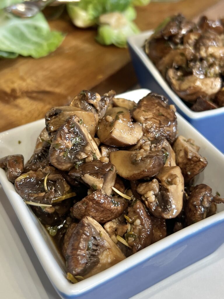 Roasted Mushrooms in a Bowl
