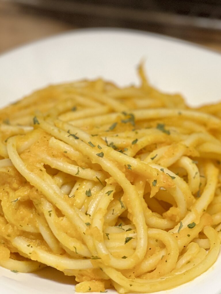 Bucatini Pasta with Butternut Squash Sauce