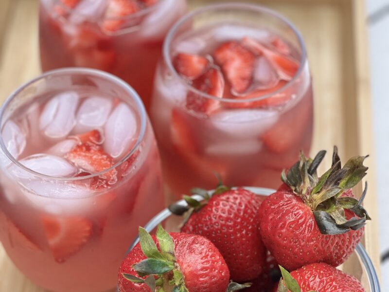 Red Junteenth Punch on a tray