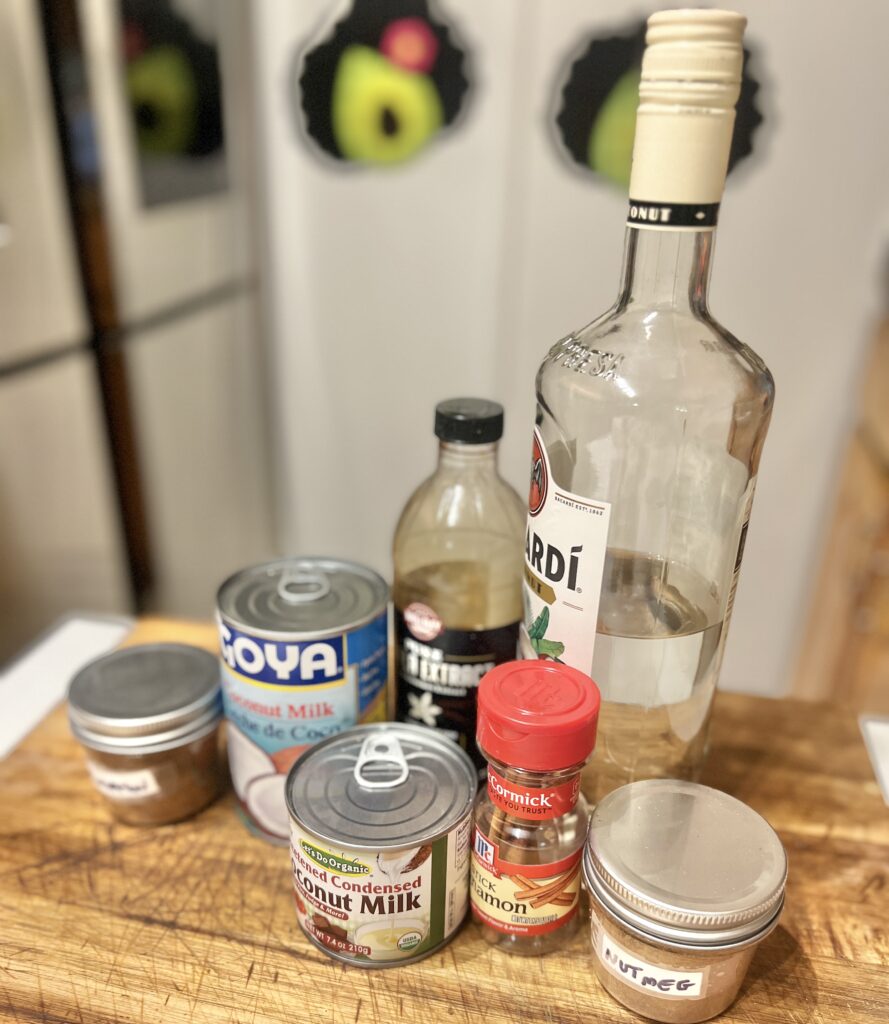 Ingredients for Vegan Coquito