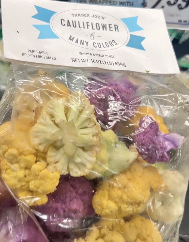 Multi colored cauliflower found at Trader Joe's