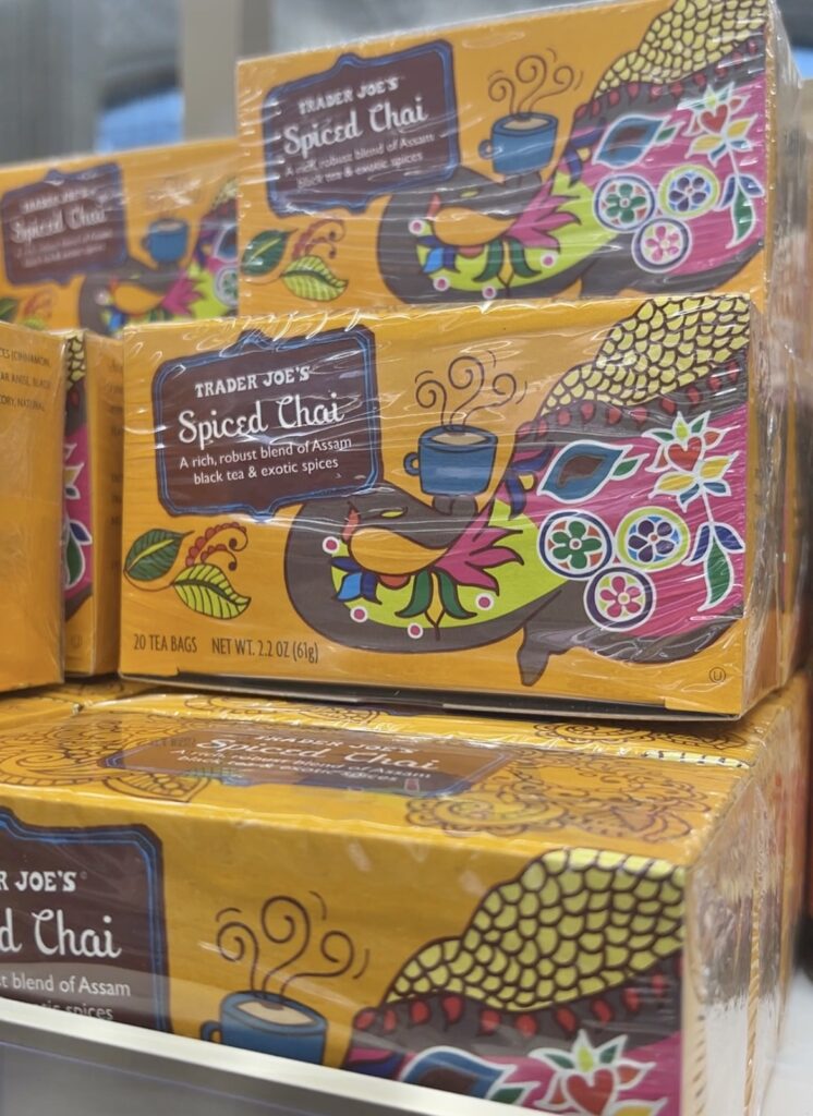 Boxes of Trader Joe's Spiced Chai Tea Bags