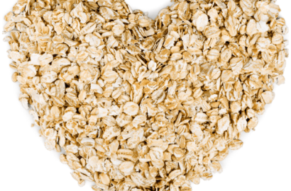 Rolled oats in the shape of a heart