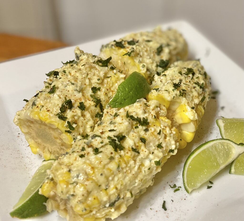 Mexican Street corn works well for a plant-based 4th of july menu